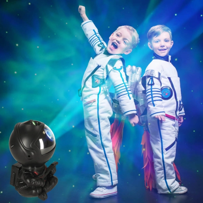 Lampada notturna bambini proiettore stelle astronauta con chitarra nero