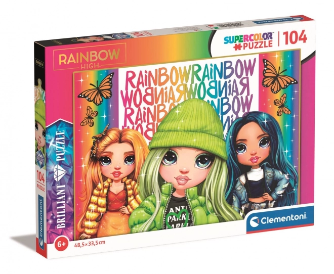 Puzzle brillante Rainbow High: Poppy, Jade e Skyler 104 pezzi