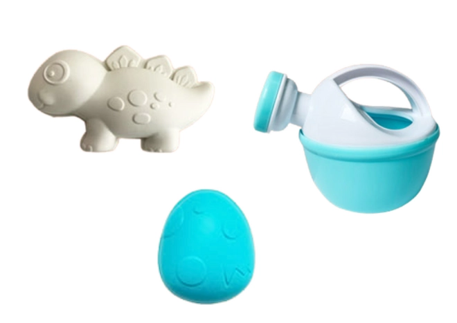 Annaffiatoio e accessori a tema dinosauro per giochi d’acqua