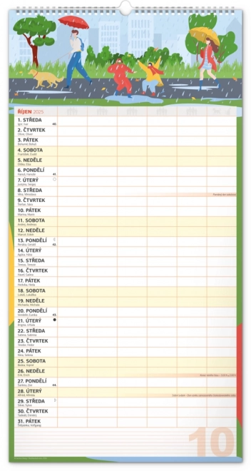 Calendario da Parete Pianificatore Familiare XXL 2025