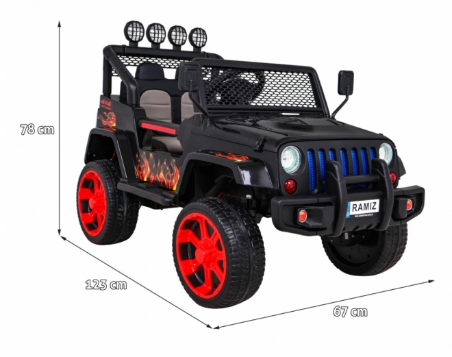 Auto fuoristrada Raptor Drifter Flames + Telecomando + Trazione 4x4 + Spazio di stivaggio + Partenza lenta + MP3 LED
