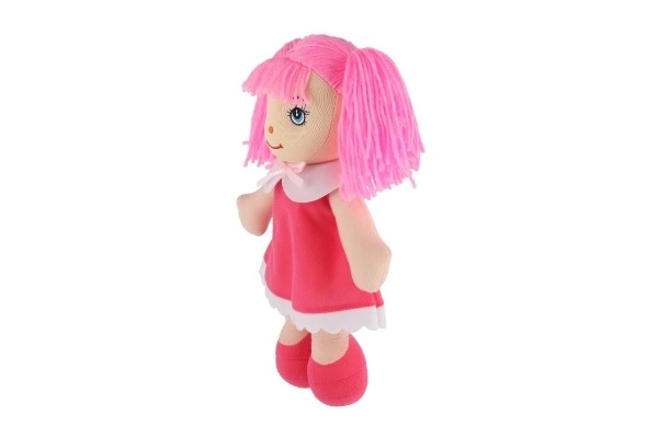 Bambola di stoffa con capelli rosa 31 cm