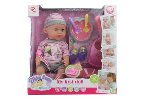 Bambola Neonato 32 cm con Accessori e Suoni