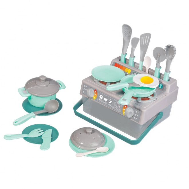 Set cucina con fornello e pentole Collezione Sky