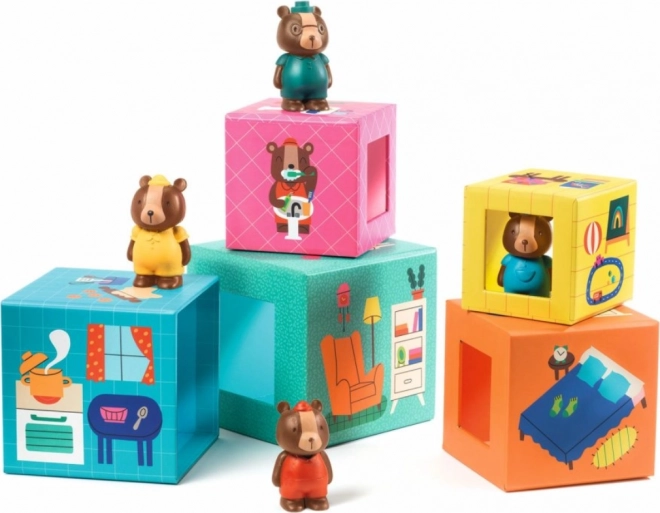Blocchi puzzle famiglia di orsi