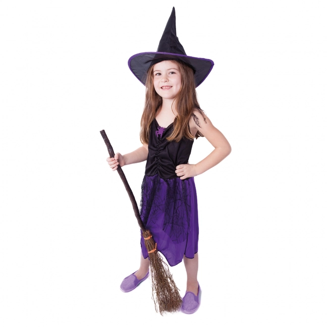 Costume Strega Bambina Viola Con Cappello