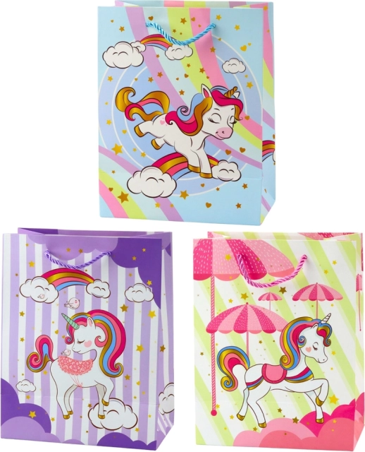 Borsa regalo unicorno colorata 23 × 16 × 10 cm