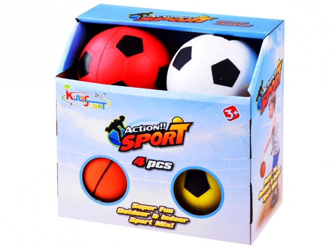 Set di palline in schiuma 4 pezzi 10cm per sport