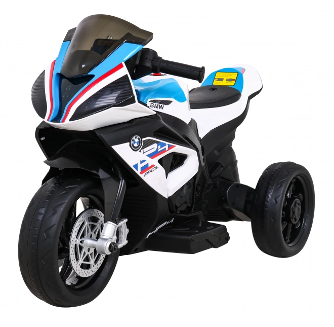 Moto elettrico per bambini BMW HP4 Bianco con 3 ruote, LED e USB MP3