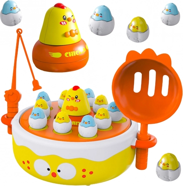 Gioco Interattivo di Cattura Pulcini 2 in 1 con Catapulta Woopie
