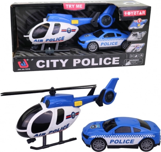 Elicottero con auto della polizia