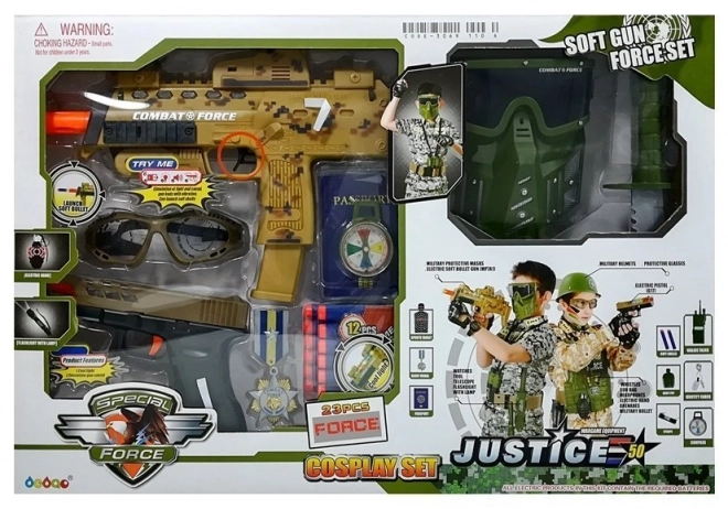 Set militare con pistola e accessori
