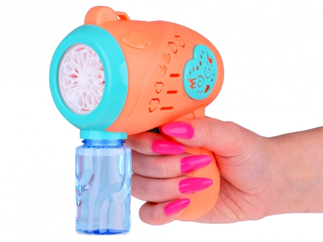 Pistola colorata per bolle di sapone per bambini