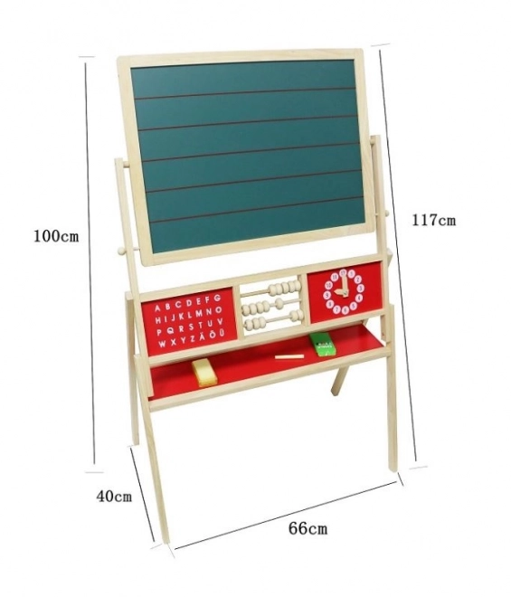 Lavagna educativa in legno tradizionale con abaco