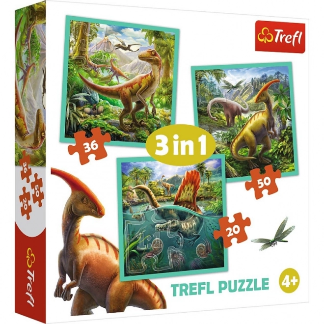 Puzzle 3 in 1 mondo straordinario dei dinosauri