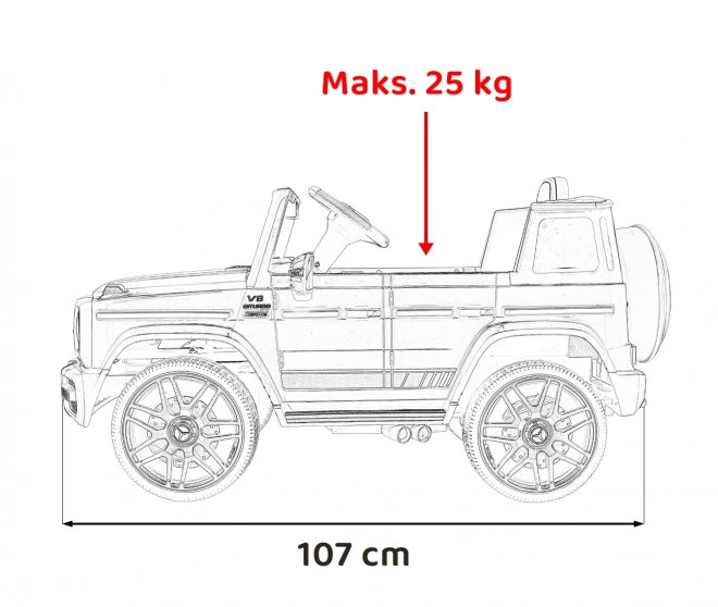 Mercedes AMG G63 per bambini Rosso + telecomando + MP3 LED + avvio lento + EVA + cinture