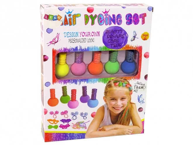 Set Da Colorazione Per Capelli Per Bambini 5 Colori e Fermagli