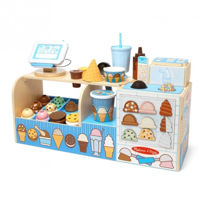 Mega gelateria - set in legno per gioco negozio di gelati