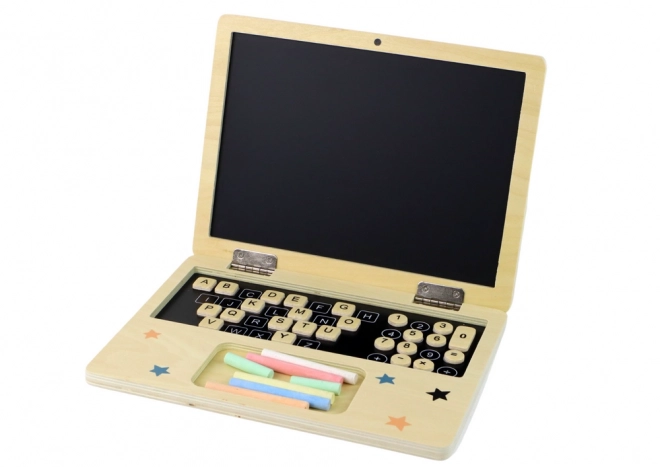 Laptop in legno con lavagna per bambini