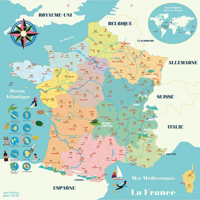 Mappa magnetica della Francia Vilac