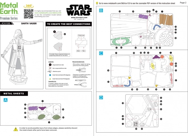 Puzzle 3D in metallo Star Wars: Darth Vader ICONX