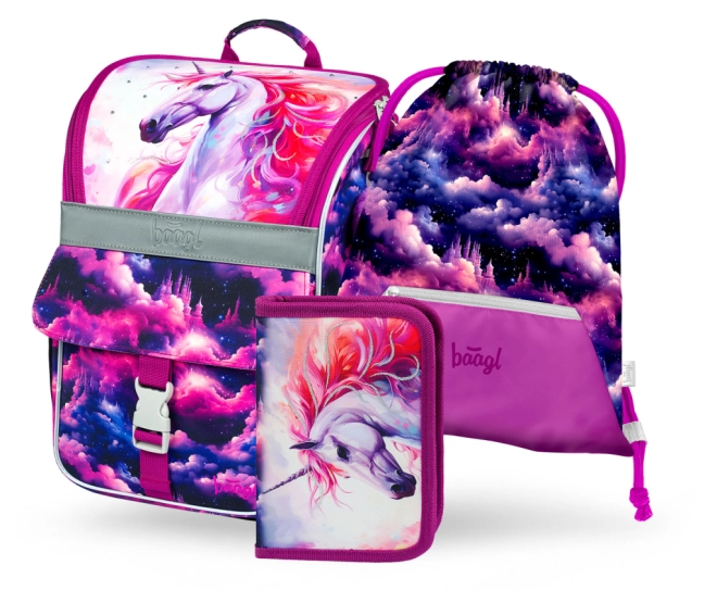 Set completo in design coordinato con unicorno