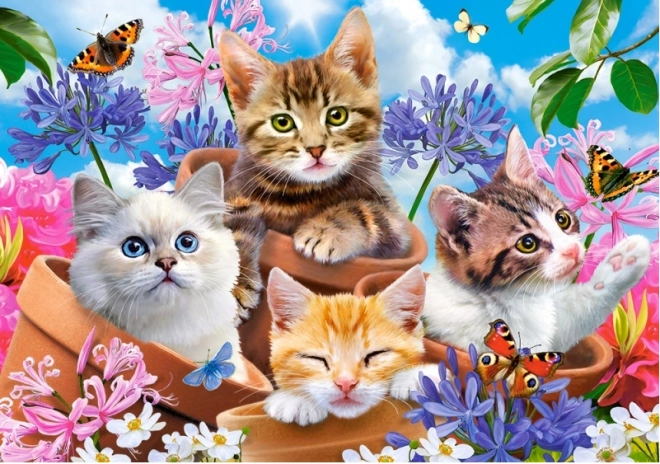 Puzzle 500 pezzi Gattini con Fiori