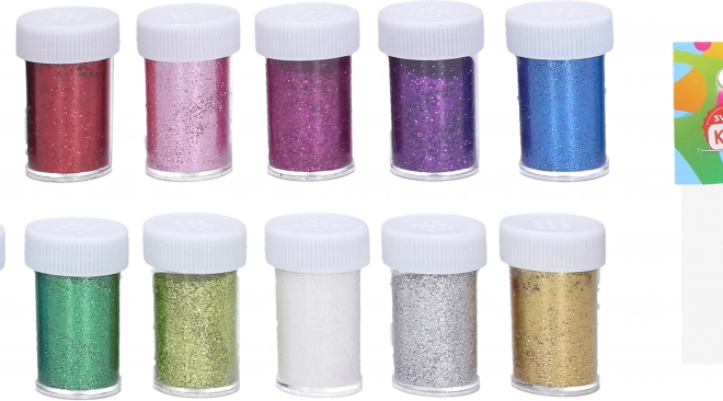 Glitter decorativi in tubetto da 5 cm – set da 12 colori