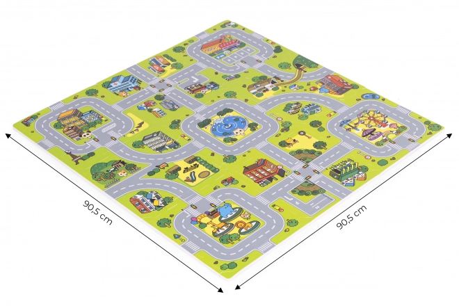 Tappeto puzzle EVA grandi dimensioni per bambini Città 21 pezzi ECOTOYS