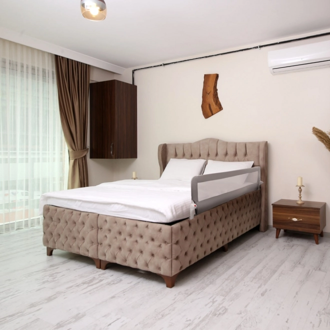 Barriera protettiva pieghevole per letto 200 cm grigia