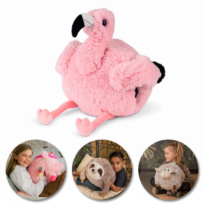 Cuscino riscaldante peluche fenicottero 3 in 1 di Cozy Noxxiez