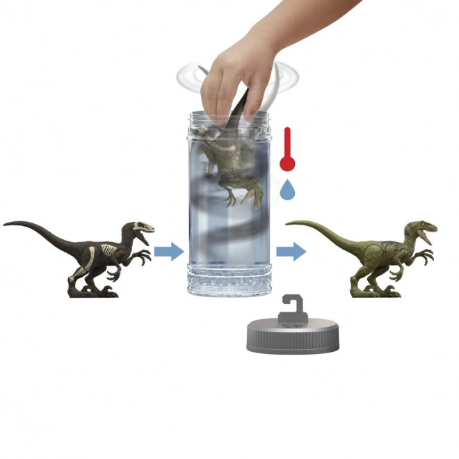 Mondo giurassico dinosauro con sorpresa
