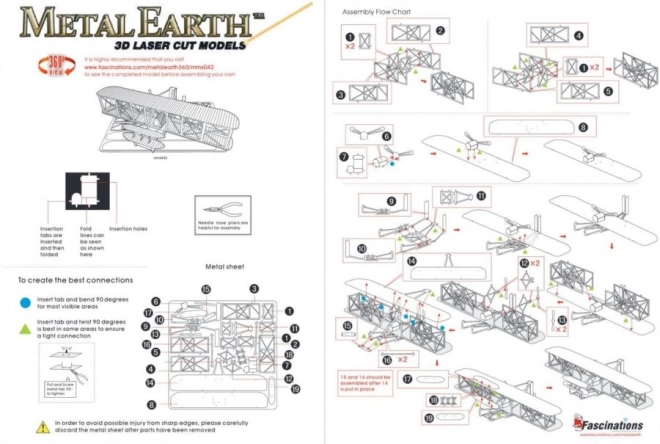 Puzzle 3D Metal Earth Aereo dei Fratelli Wright