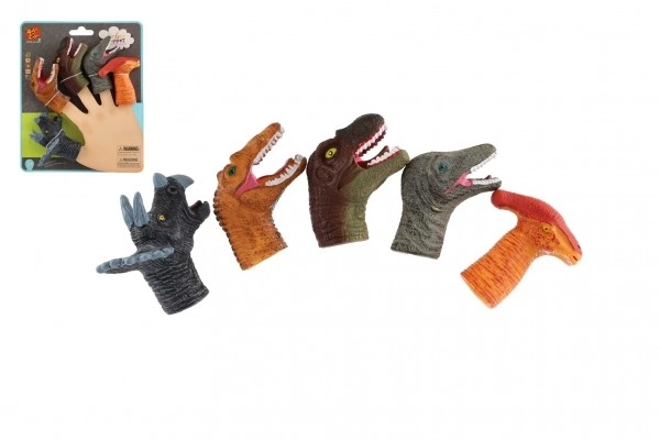 Marionette a dito dinosauri set 5 pezzi gomma 6cm