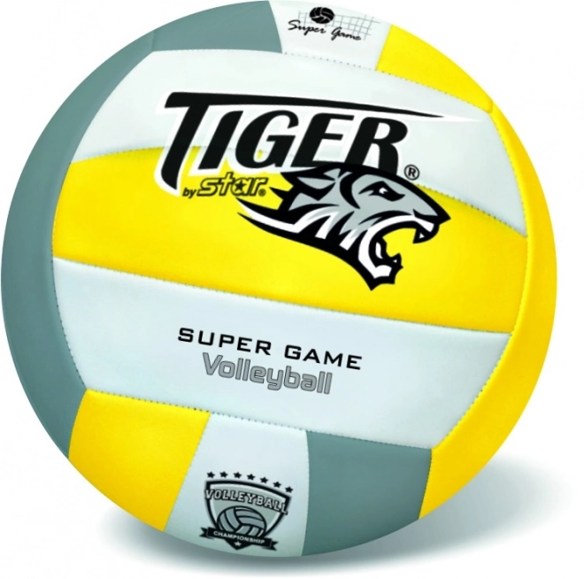 Pallone da volley in pelle Fluo Tiger giallo