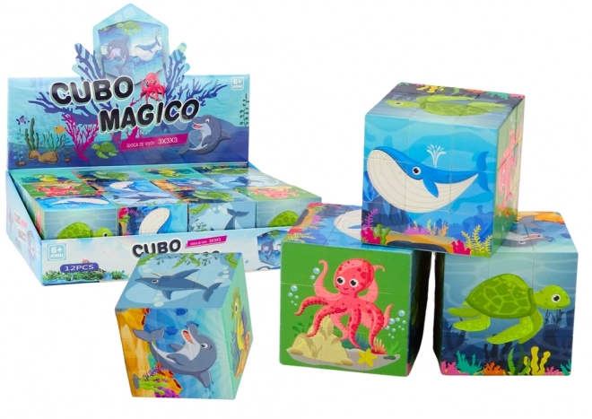 Cubo Magico Educativo Animali Marini Puzzle Gioco Logico