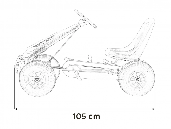 Gokart a pedali rosa per bambini con freno a mano e ruote gonfiabili