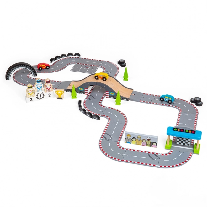 Autodromo in legno Bigjigs Rail Giorno di Gara