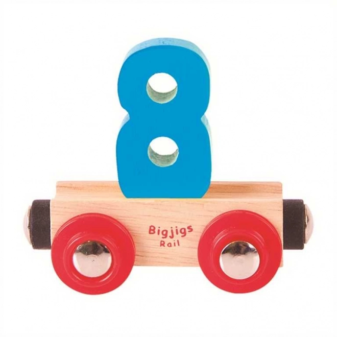 Vagone Numero 8 Giocattolo Bigjigs Rail in Legno