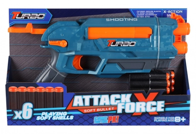 Blaster Turbo con gittata di 8-15 m e 6 proiettili