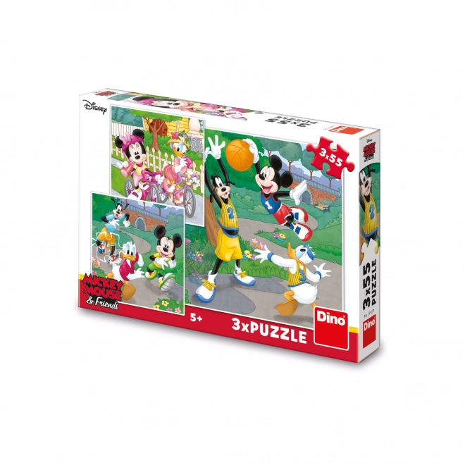 Puzzle DINO Mickey Mouse e amici 3x55 pezzi