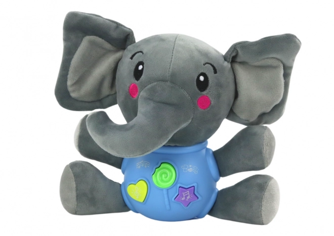 Elefante Interattivo di Peluche Blu Musicale