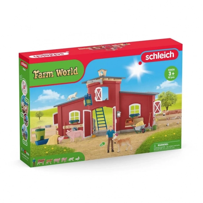 Grande Stalla con Animali e Accessori Farm World