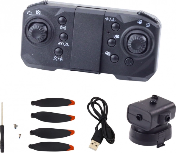 Drone D6 Pro con doppia fotocamera HD e luci LED, arancione