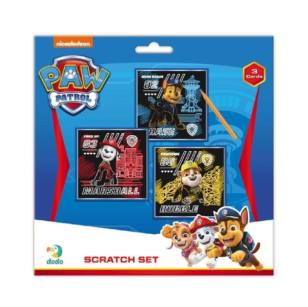 Set di Immagini da Grattare Colorate Paw Patrol - 3 Pezzi