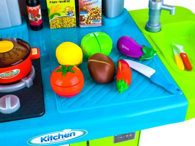 Cucina interattiva per bambini con frigorifero – blu