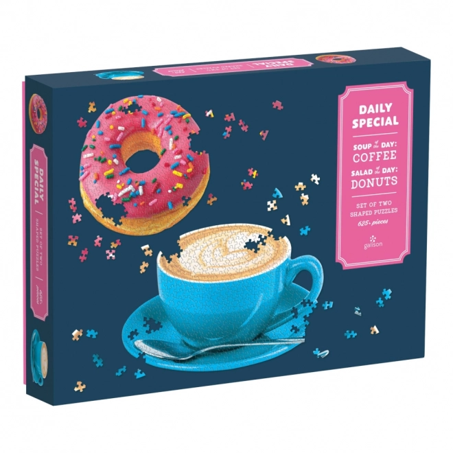 Galison Puzzle Speciale 2 in 1 Donut e Caffè