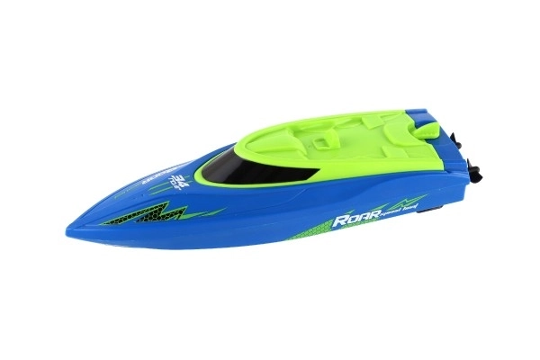 Motoscafo RC in plastica 22cm blu con batteria