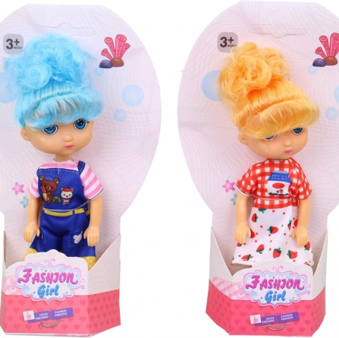 Bambola per bambine 16 cm, 4 colori, 12 pezzi