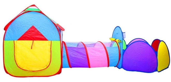Gioco 3 in 1 con tunnel, casetta e piscina